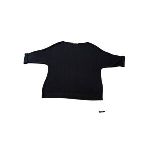H&M Size XS Black Round Neck Short Sleeve Knit Sweater Top Bat Wing Oversized